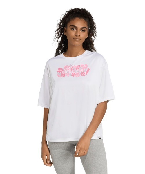 adidas(アディダス)の「アディダス adidas ソフトサイド スリム グラフィックTシャツ(Tシャツ/カットソー・レディース・ネイビー/ホワイト/ライラック・M/L)」の5枚目の写真