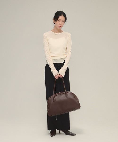 eL(エル)の「【eL】Wrap Up Trouser Pants/593331(スラックス・レディース・ブラウン/ブラック・FREE)」の5枚目の写真