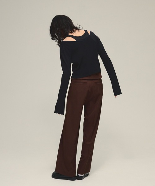eL(エル)の「【eL】Wrap Up Trouser Pants/593331(スラックス・レディース・ブラウン/ブラック・FREE)」の9枚目の写真