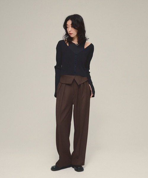 eL(エル)の「【eL】Wrap Up Trouser Pants/593331(スラックス・レディース・ブラウン/ブラック・FREE)」の10枚目の写真