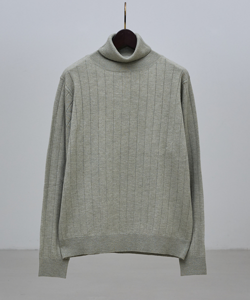 ABAHOUSE GRAY（アバハウスグレイ）の「【カシミヤタッチ】タートルネック ニット / ウォッシャブル（ニット/セーター・メンズ・ホワイト/セージグリーン/ネイビー/チャコールグレー/ブラック・46/48/50）」の4枚目の写真