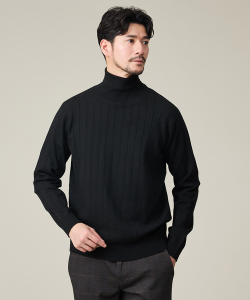 ABAHOUSE GRAY（アバハウスグレイ）の「【カシミヤタッチ】タートルネック ニット / ウォッシャブル（ニット/セーター・メンズ・ホワイト/セージグリーン/ネイビー/チャコールグレー/ブラック・46/48/50）」の2枚目の写真