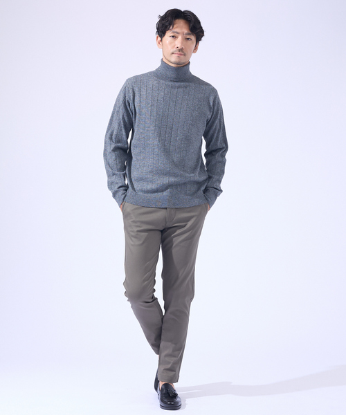 ABAHOUSE GRAY（アバハウスグレイ）の「【カシミヤタッチ】タートルネック ニット / ウォッシャブル（ニット/セーター・メンズ・ホワイト/セージグリーン/ネイビー/チャコールグレー/ブラック・46/48/50）」の6枚目の写真