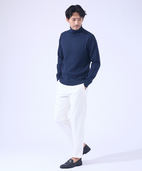 ABAHOUSE GRAY（アバハウスグレイ）の「【カシミヤタッチ】タートルネック ニット / ウォッシャブル（ニット/セーター・メンズ・ホワイト/セージグリーン/ネイビー/チャコールグレー/ブラック・46/48/50）」の12枚目の写真