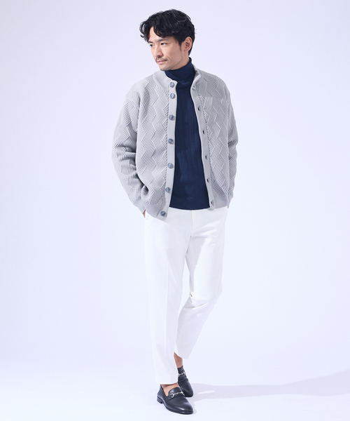 ABAHOUSE GRAY（アバハウスグレイ）の「【カシミヤタッチ】タートルネック ニット / ウォッシャブル（ニット/セーター・メンズ・ホワイト/セージグリーン/ネイビー/チャコールグレー/ブラック・46/48/50）」の13枚目の写真