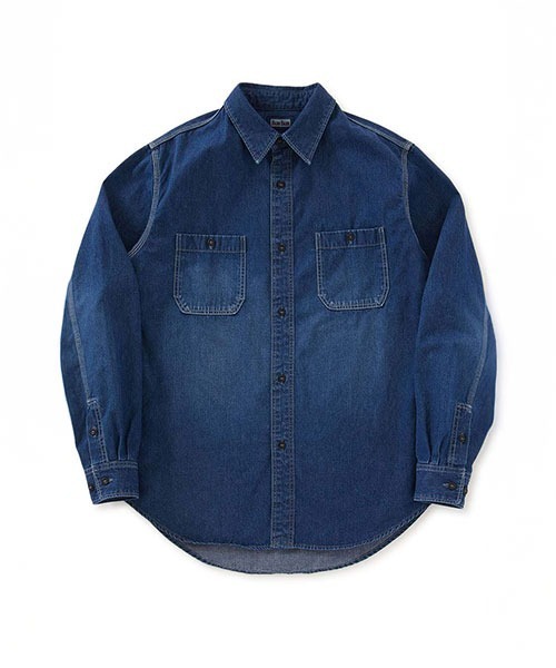 BLUE BLUE(ブルーブルー)の「ジャカード シャツデニム 2ポケットワークシャツ /VINTAGE WASH(シャツ/ブラウス・メンズ・ブルー・M/XL/L/S)」の1枚目の写真