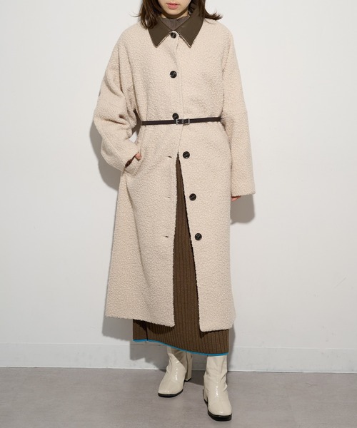 セール】【MAISON BREEZE】ループツイード ステンカラーコート DTK