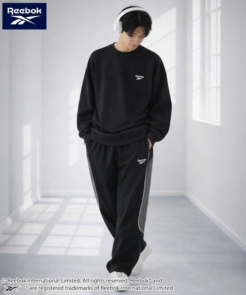 Reebok（リーボック）の「Reebok/リーボック ブランド ロゴ ワンポイント 切替 パイピング 裏メッシュ ナイロン トラックパンツ ロングパンツ（その他パンツ・メンズ・グリーン/ブラック/ダークブラウン/ネイビー・L/M/LL）」の5枚目の写真