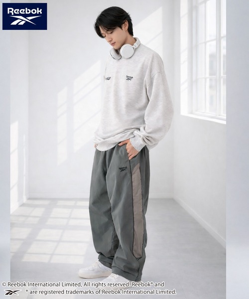 Reebok（リーボック）の「Reebok/リーボック ブランド ロゴ ワンポイント 切替 パイピング 裏メッシュ ナイロン トラックパンツ ロングパンツ（その他パンツ・メンズ・グリーン/ブラック/ダークブラウン/ネイビー・L/M/LL）」の11枚目の写真