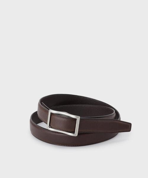 TAKEO KIKUCHI（タケオキクチ）の「フリコ ナローベルト（ベルト・メンズ・ダークブラウン/ブラック・00）」の2枚目の写真