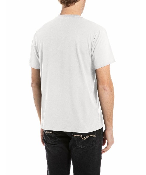 REPLAY（リプレイ）の「レギュラーフィット ベーシックジャージー LOGO Tシャツ（Tシャツ/カットソー・メンズ・ブラック/ホワイト/ダークネイビー・MEDIUM/SMALL/X-LARGE/LARGE）」の4枚目の写真