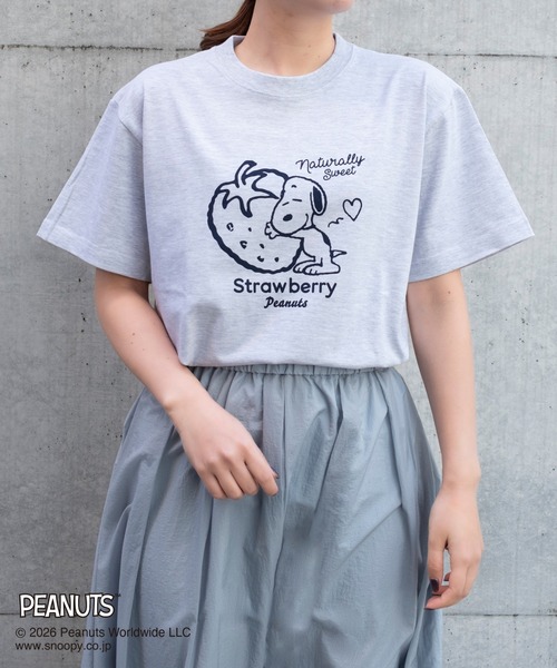 STRAWBERRY-FIELDS（ストロベリーフィールズ）の「PEANUTコラボTシャツ（Tシャツ/カットソー・レディース・オフホワイト/トップグレー・2）」の2枚目の写真