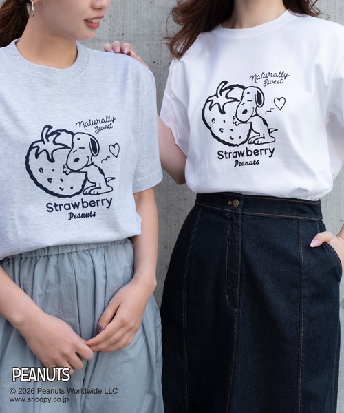 STRAWBERRY-FIELDS（ストロベリーフィールズ）の「PEANUTコラボTシャツ（Tシャツ/カットソー・レディース・オフホワイト/トップグレー・2）」の3枚目の写真