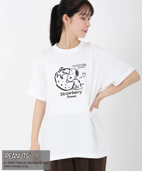 STRAWBERRY-FIELDS（ストロベリーフィールズ）の「PEANUTコラボTシャツ（Tシャツ/カットソー・レディース・オフホワイト/トップグレー・2）」の5枚目の写真