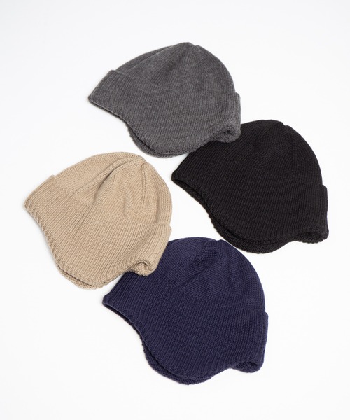 RACAL（ラカル）の「Ear Muff Short Knit Watch / 耳当て付きショートニットワッチ（ニットキャップ/ビーニー・メンズ・ベージュ/ネイビー/グレー/ブラック・FREE）」の5枚目の写真
