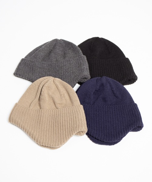 RACAL（ラカル）の「Ear Muff Short Knit Watch / 耳当て付きショートニットワッチ（ニットキャップ/ビーニー・メンズ・ベージュ/ネイビー/グレー/ブラック・FREE）」の6枚目の写真