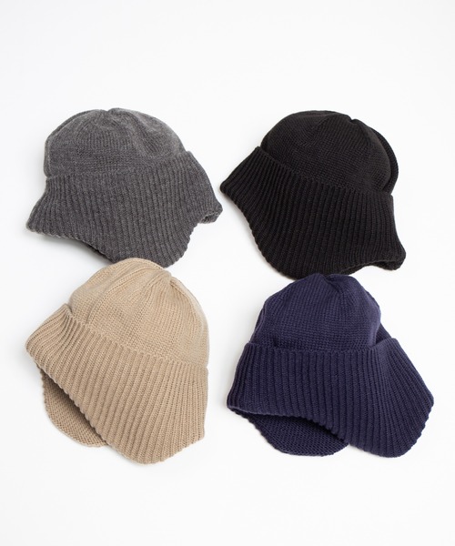 RACAL（ラカル）の「Ear Muff Short Knit Watch / 耳当て付きショートニットワッチ（ニットキャップ/ビーニー・メンズ・ベージュ/ネイビー/グレー/ブラック・FREE）」の8枚目の写真