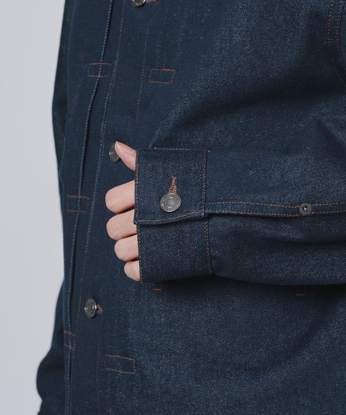 B.C STOCK（ベーセーストック）の「《追加2》12.5oz TYPE2 リジットデニムジャケット（ブルゾン・メンズ・ブラック/ネイビー・MEDIUM/LARGE）」の5枚目の写真