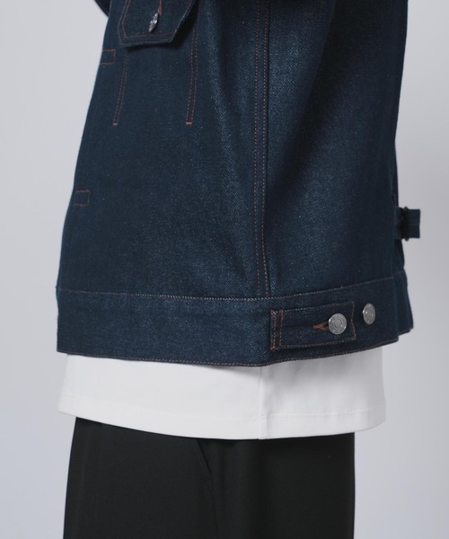 B.C STOCK（ベーセーストック）の「《追加2》12.5oz TYPE2 リジットデニムジャケット（ブルゾン・メンズ・ブラック/ネイビー・MEDIUM/LARGE）」の4枚目の写真