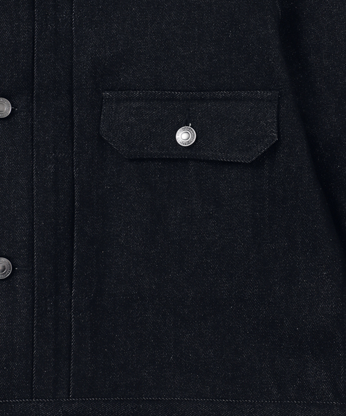 B.C STOCK（ベーセーストック）の「《追加2》12.5oz TYPE2 リジットデニムジャケット（ブルゾン・メンズ・ブラック/ネイビー・MEDIUM/LARGE）」の15枚目の写真