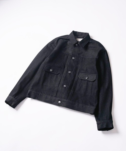 B.C STOCK（ベーセーストック）の「《追加2》12.5oz TYPE2 リジットデニムジャケット（ブルゾン・メンズ・ブラック/ネイビー・MEDIUM/LARGE）」の9枚目の写真