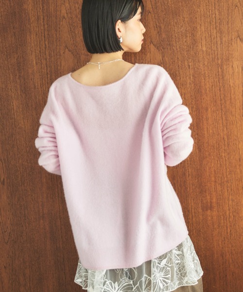 Doux archives（ドゥアルシーヴ）の「カシミヤウールキーネックニットプルオーバー（ニット/セーター・レディース・アイボリー/グレー/ピンク・FREE）」の15枚目の写真