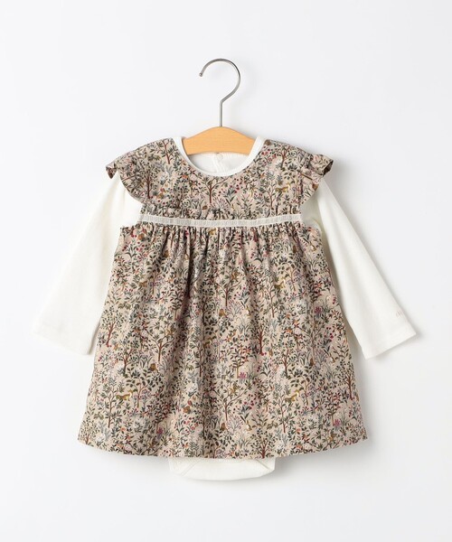 SHIPS(シップス)の「SHIPS KIDS:70~80cm / コーデュロイ ジャンスカ× テレコ ロンパース セット(ロンパース・キッズ・ネイビー/ベージュ・70/80)」の2枚目の写真