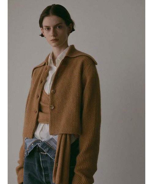 HER.（ハー）の「カラーニットカーディガン（ニット/セーター・レディース・キャメル/チャコールグレー・フリー）」の12枚目の写真