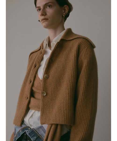 HER.（ハー）の「カラーニットカーディガン（ニット/セーター・レディース・キャメル/チャコールグレー・フリー）」の20枚目の写真