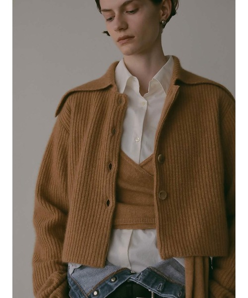 HER.（ハー）の「カラーニットカーディガン（ニット/セーター・レディース・キャメル/チャコールグレー・フリー）」の9枚目の写真