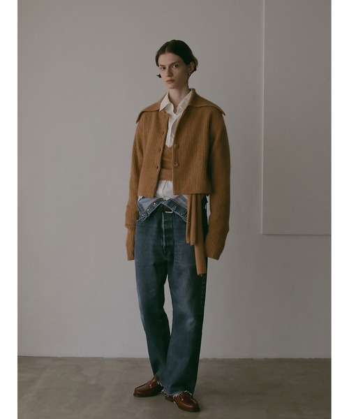 HER.（ハー）の「カラーニットカーディガン（ニット/セーター・レディース・キャメル/チャコールグレー・フリー）」の17枚目の写真