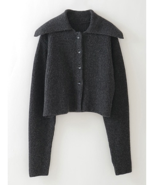 HER.（ハー）の「カラーニットカーディガン（ニット/セーター・レディース・キャメル/チャコールグレー・フリー）」の13枚目の写真