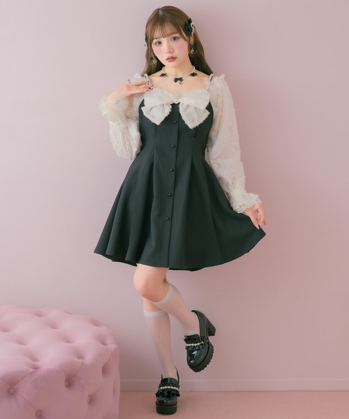 ROJITA（ロジータ）の「パールチェーンフリルローファー（ローファー・レディース・ブラック・SMALL/MEDIUM/LARGE）」の2枚目の写真