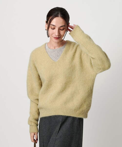 フォックスカシミヤブレンド Vネックニットプルオーバー（ニット