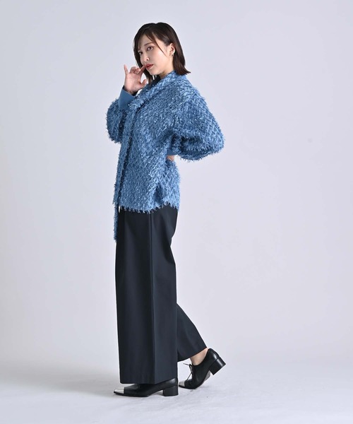 RAW FUDGE（ローファッジ）の「３タックワイドパンツ（スラックス・レディース・ブラック/キャメル・M）」の8枚目の写真