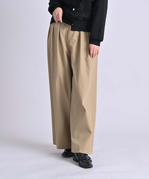 RAW FUDGE（ローファッジ）の「３タックワイドパンツ（スラックス・レディース・ブラック/キャメル・M）」の15枚目の写真