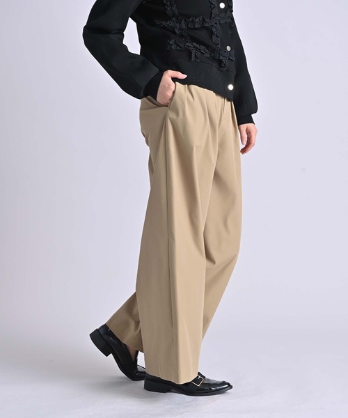 RAW FUDGE（ローファッジ）の「３タックワイドパンツ（スラックス・レディース・ブラック/キャメル・M）」の20枚目の写真