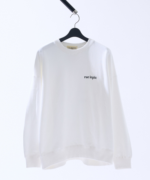 ABAHOUSE(アバハウス)の「cafe graphic バックプリント スウェット オーバーサイズ / ユニセックス / LE TRIO ABAHOUSE(スウェット・メンズ・ホワイト/ブルー・46/48/44)」の4枚目の写真