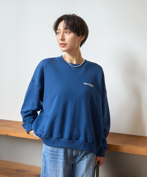 ABAHOUSE(アバハウス)の「cafe graphic バックプリント スウェット オーバーサイズ / ユニセックス / LE TRIO ABAHOUSE(スウェット・メンズ・ホワイト/ブルー・46/48/44)」の14枚目の写真