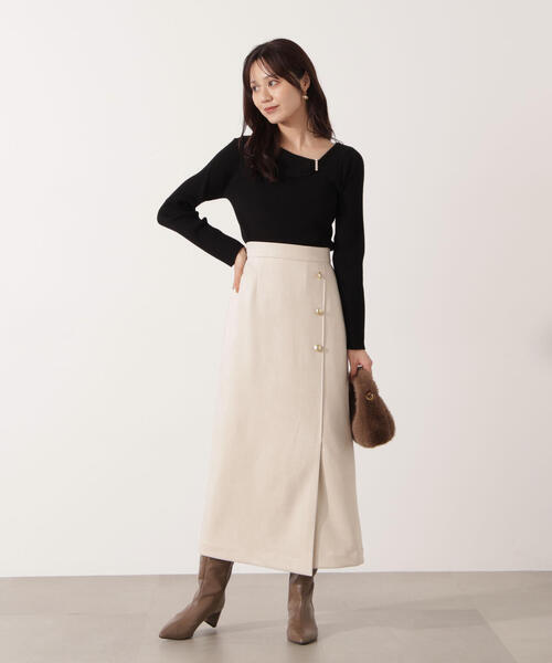 PROPORTION BODY DRESSING(プロポーションボディドレッシング)の「フェイクスエード調ナロースカート / 1215220012(スカート・レディース・ベージュ/ブラウン・SMALL/MEDIUM)」の5枚目の写真