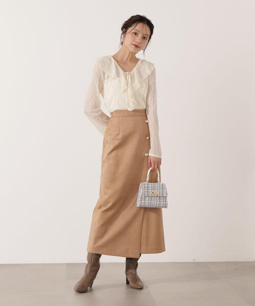 PROPORTION BODY DRESSING(プロポーションボディドレッシング)の「フェイクスエード調ナロースカート / 1215220012(スカート・レディース・ベージュ/ブラウン・SMALL/MEDIUM)」の11枚目の写真