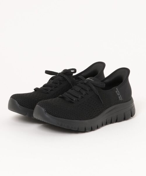 SKECHERS(スケッチャーズ)の「《SKECHERS》53 GRACEFUL-FIRST BLUSH(スニーカー・レディース・ブラック×ブラック/ネイビー・25.0cm/24.5cm/22.5cm/23.0cm/23.5cm/24.0cm)」の1枚目の写真