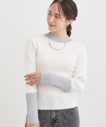 Cutie Blonde | 【洗濯機可/S-LL】配色使いがアクセント リブハイネックインナー(ニット/セーター)