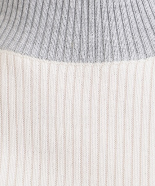 Cutie Blonde（キューティーブロンド）の「【洗濯機可/S-LL】配色使いがアクセント リブハイネックインナー（ニット/セーター・レディース・ブルー系その他6/オレンジ系その他5/グレー系4・01/02/03/04）」の7枚目の写真