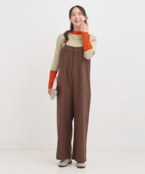 Cutie Blonde（キューティーブロンド）の「【洗濯機可/S-LL】配色使いがアクセント リブハイネックインナー（ニット/セーター・レディース・ブルー系その他6/オレンジ系その他5/グレー系4・01/02/03/04）」の17枚目の写真