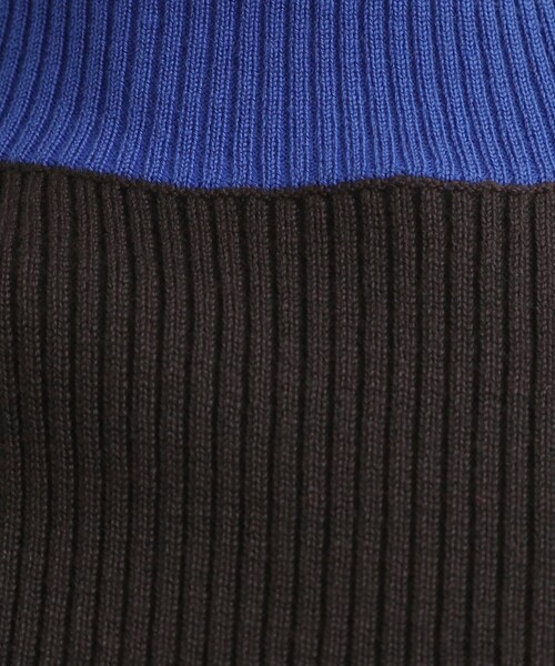 Cutie Blonde（キューティーブロンド）の「【洗濯機可/S-LL】配色使いがアクセント リブハイネックインナー（ニット/セーター・レディース・ブルー系その他6/オレンジ系その他5/グレー系4・01/02/03/04）」の10枚目の写真