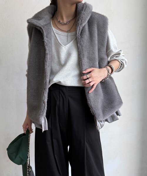 WEB限定】エコミンクファーベスト（ベスト）｜DouDou（ドゥドゥ）の