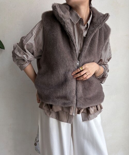 WEB限定】エコミンクファーベスト（ベスト）｜DouDou（ドゥドゥ）の