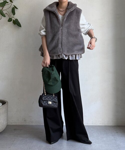 WEB限定】エコミンクファーベスト（ベスト）｜DouDou（ドゥドゥ）の