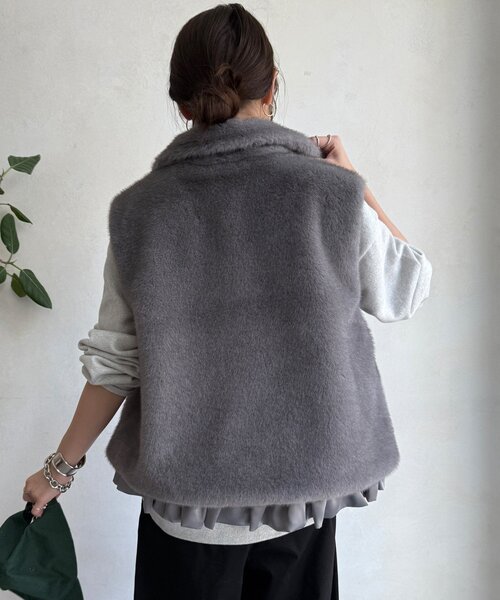 WEB限定】エコミンクファーベスト（ベスト）｜DouDou（ドゥドゥ）の